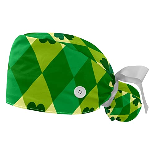 Casquettes de travail respirantes trèfle vert JDEZ - Chapeau de cuisine et soin