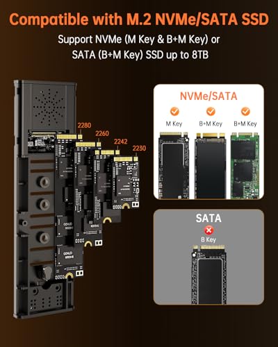 Caja externa SSD M.2 NVMe SATA USB 3.2 Gen 2 roja miniatura 4