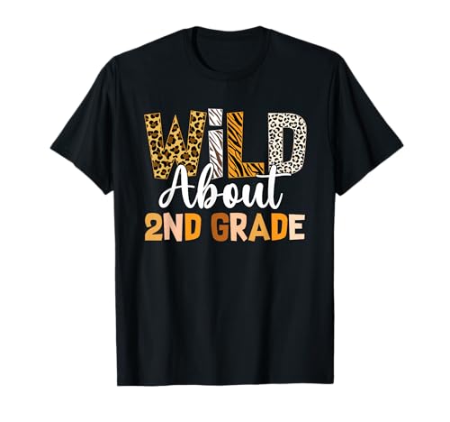 Jungle Theme Wild About 2nd Grade Back To School Teacher T-Shirt