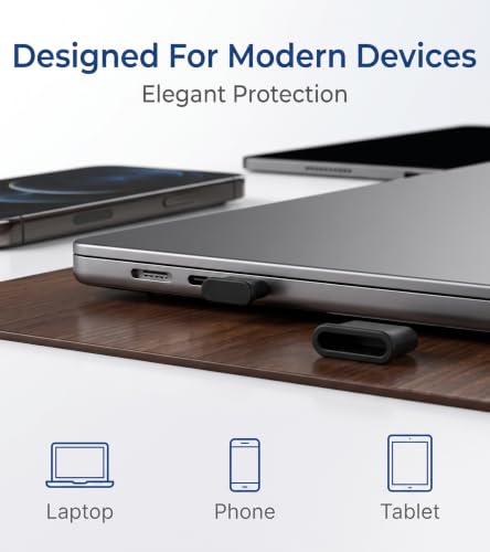 Image of DClub USB C Port Dust Protection Plugs, 6 Pcs Type C Silicone Dust Covers Phone Type-C Port Protective Caps Anti Dust Charging Plug Protectors Silicone Case Compatible with Laptop Smartphones