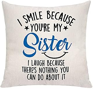 VAVSU Best Family Member Gift For Aunt Uncle Brother And Sister 18X18 Inch Linens Pillow Covers Pillow Cases Sofa Bedding Cushion Covers Home Accessories (Sister)