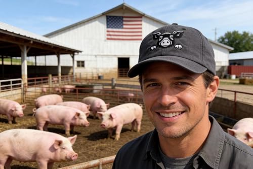 Image of Farm Animal Baseball Cap for Men Women, Goat Donkey Horse Pig Hat | Farm Life Inspiration, Classic Baseball Cap Design, Breathable Cotton Fabric, Secure Adjustable Buckle