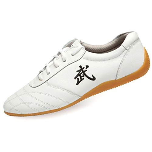 CHIYA Unisex Tai Chi Artes Marciales Wudang Kung Fu Zapatos Karate Tradicional Qi Gong Wing Chun Shaolin Kung Fu Taekwondo Trainer Zapatillas con Suela Oxford De Goma ClásicaWhite-39