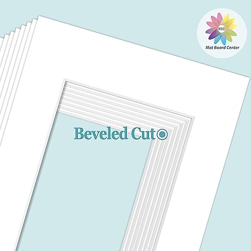 image for MBC Mat Board Center, 10 Pack 11X14 for 8X12 White Picture Mats Frame 