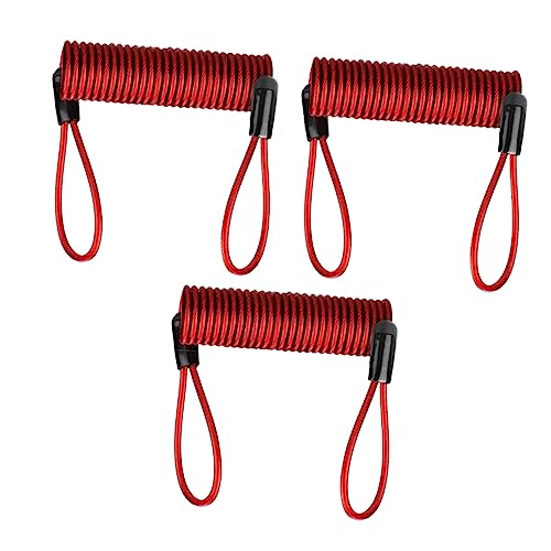 LIOOBO 3個自転車用ディスクブレーック スチールワイヤー式セキュリティロック 防犯盗難防止 ディスクロック 軽量 携帯便利