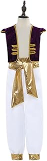 Arab Prince Costume Boys 4T-11 Arabian Nights Dress Up Outfit Set for Kids Cosplay Halloween Party