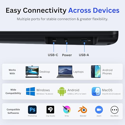 Image of HUION KAMVAS RDS 220 Pen Display Graphics Drawing Tablet with Full- Laminated QHD 2.5K / Quantum Display 145% s RGB /Android Support /Battery Free Stylus / 8192 Pen Pressure /Tilt 60* / 21.5 Inch Screen
