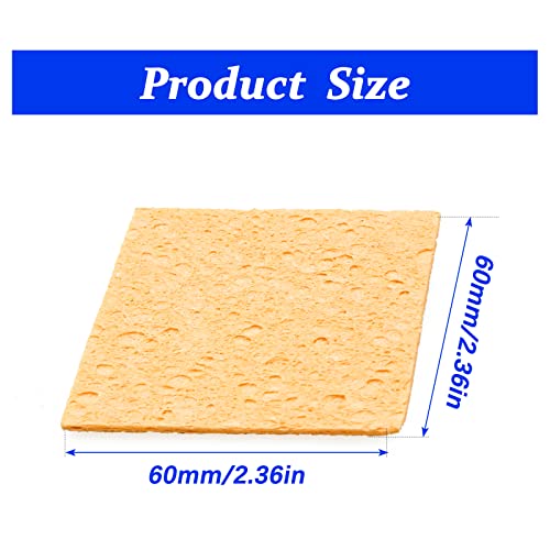 Image of 20Pcs Yellow Replacement Soldering Sponge,60mm x 60mm Square Solder Tip Cleaning Spong Soldering Iron Cleaning Sponge for Soldering Tips (2.4x2.4 Inch,Square)