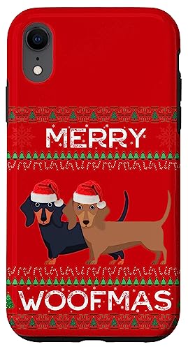 ダックスフント クリスマス ウィーナー ホリデー ソーセージ 犬 スマホケース iPhone XR 用