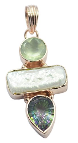 Pendentif multi-cz en argent doré, le cadeau artisanal idéal