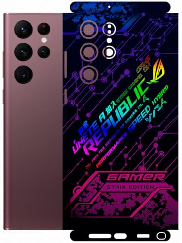 Image of AtOdds - Full Body Back Screen Guard Protector Film - Lamination Wrap Skin Sticker Compatible with Samsung Galaxy S22 Ultra | Scratchproof Matte Finish (Gamer)