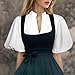 White Blouse Crop Top German Dirndl Blouse with Ruffles Traditional & Elegant Bavarian (Puff Sleeves White, M)