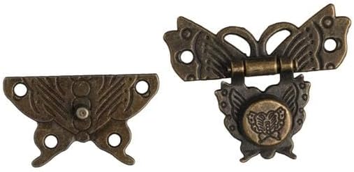 Jewelry Box Clasp Lock Antique Zinc Alloy Furniture Lock Decorative Case Gift Box Hook Household Hardware Buckle(D)
