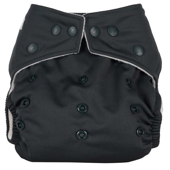Reusable Washable Nappies Newborn and One Size Pocket Cloth Diaper 5-35lbs Each Nappy with 2 Bamboo Inserts Boosters, Adjustable Popper Closure Hook Loop, Premature (Graphite, One Size 10-35lbs)