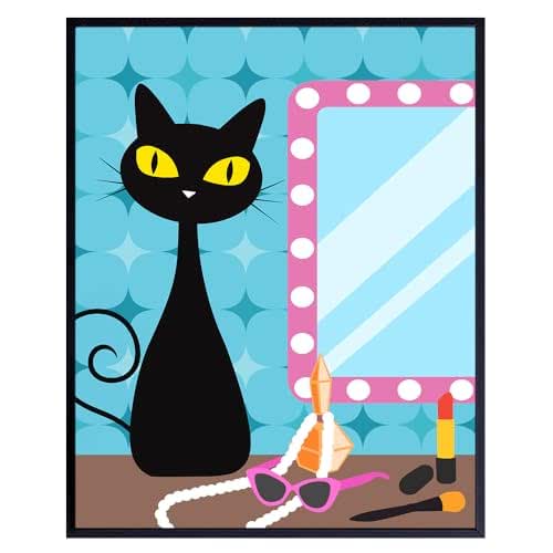 Mid Century Cat Wall Decor Cute Cat Gifts for Women