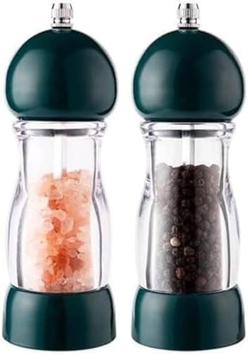 Manual Pepper Grinder Set - 2-Piece Mill and Sea Salt Shaker for Fresh Spices and Seasoning