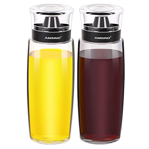 Aminno Oil and Vinegar Dispenser 2 Pack, Olive Oil and Vinegar Cruet Dispenser Bottle,Wide Opening(Easy Refilling) with lids, Sealed leakproof, Glass Oil Bottle for Kitchen Cooking, 9.5oz/280ml