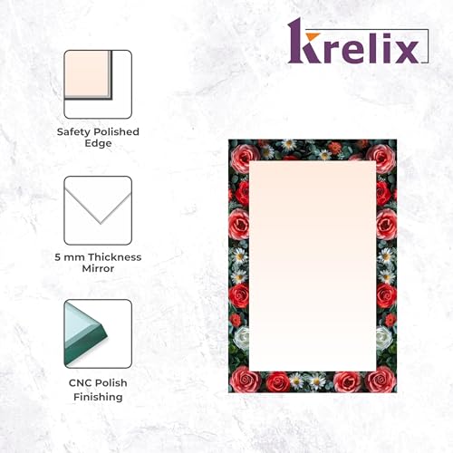 Image of KERLIX 12x18 Inch Rectangular Wall Mirror CNC Polished Finish, Modern Decorative Mirror for Bathroom, Bedroom, Living Room & Entryway