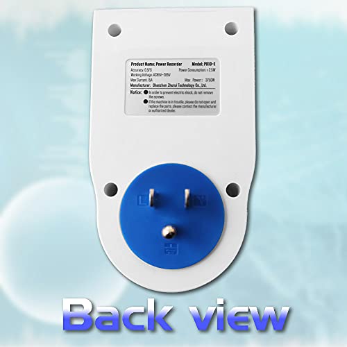 ZHURUI PR10-E US15A Power Meter Plug/Home Tomada de medição de energia/watt Meter/2.4 polegada TFT C