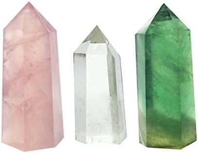 Healing Stone Wand of Clear Quartz Crystal Pointed & Faceted Prism Bar for Reiki Chakra Meditation Therapy Deco