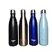 GreEco Double Wall Vacuum Flask, Insulated 18/8 Stainless Steel Water Bottle, COLA Shaped, Hydration Bottle, 17 OZ / 500 ML, Macarons Blue