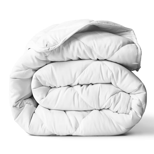 ViscoSoft All Seasons Twin/Twin XL Down Alternative Reversible Quilted Comforter - Breathable Premium Twin Extra Long Microfiber White Duvet Cover Insert