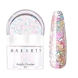 Makartt Mixed Glitter Acrylic Powder(2oz), Sparkly Nail Powder for Acrylic Nails, Professional Shiny Acrylic Nail Powder for Extension Carving French Manicure Lamp Needed Pink Spring Summer