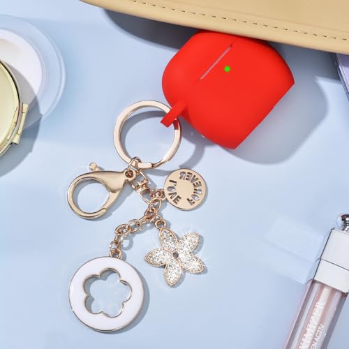 Image of Case Compatible with Apple Airpods 4 - VISOOM Airpods 4 Cases 2024 Cover Women Anti-Drop Silicone iPods 4 Earbuds Wireless Accessorie Charging Cases Girl Bling Keychain for Airpod iPods 4th Gen