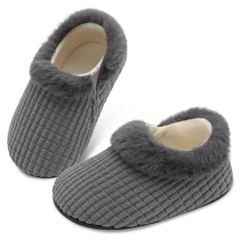 JIASUQI Kids Winter Fuzzy Slippers Cover