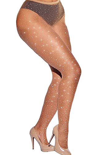 VEBZIN Sparkle Plus Size Fishnets Stockings High Waist Fishnet Tights ...