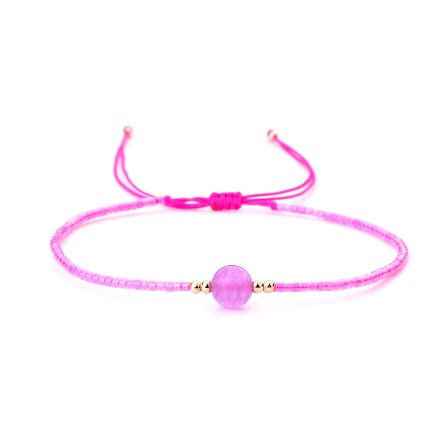 Miyuki Reisperlen Armband Glücksstein Damen, Handgefertigt S