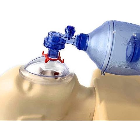 WNL Products 5000BVM-SINGLE Practi-Mask BVM Adult/Child CPR Training Mask Includes 1 Adult/Child CPR Training Practi-Mask, 1 Adult/Child Bag Valve Squeeze Bag, 1 Reservoir Bag (Single - Adult & Child) Cover