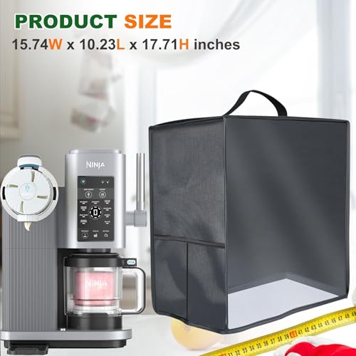 Image of 𝟮𝟬𝟮5𝗡𝗲𝘄 Ice Cream Maker Dust Cover, Ice Cream Maker Dust Visible Protector with Visible Window and Pocket Protectors for Ninja Ice Cream Maker (Nc701)