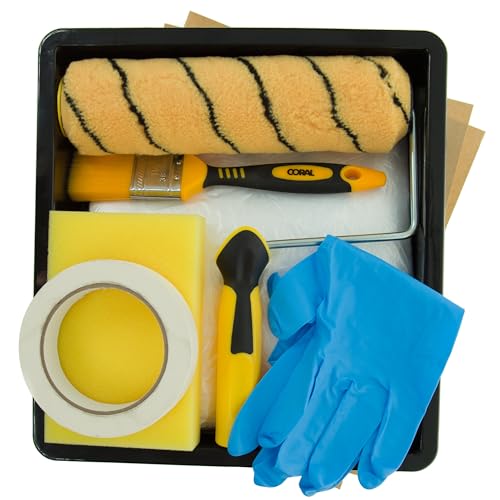 Coral 10305 Max Coat Complete Decorating Project Box with Paint Roller Brush and How to Guide 11 Piece Pack Set
