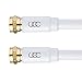 Ultra Clarity Cables RG6 Coaxial Cable Connector Set 35 FT, CL3 White Coax Cord TV Cable Wire, in-Wall Rated-Digital Audio Video Satellite Cable Extension, Gold Plated Compression Connectors - White
