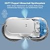 HUTT DDC56 Fensterputzroboter Doppelstrahl mit Ultraschall Sprühfunktion, Elektrischer Fensterputzer Fernbedienung mit Doppelter Wassertank Tank, Fensterkantenerkennung