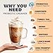 RYZE SUPERFOODS Probiotic Coffee Creamer with 6 Organic Adaptogenic Mushrooms & Probiotics for Energy, Focus, Digestion with USA Grown Turkey Tail, Shiitake, Lions Mane, Reishi, Gluten Free 30 serving