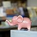 OwMell Good Luck Elephant Decor for Home, Small Ceramic Elephant Statue Figurine for Home Decor - Pink