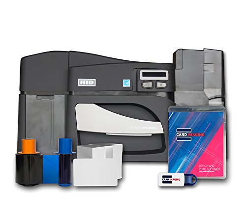 Fargo DTC4500e Dual side ID Card Printer & Supplies Bundle with Card Imaging