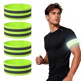 ZZHBOO 4 Accessori Running, Fasce Riflettenti per Braccio, Riflettenti per Visibilità Notturna, per Correre, Camminare, Andare in Bicicletta, Sicurezza