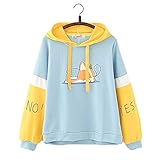 HAPPECA Mädchens süßes buntes Tier Corgi Langärmliges Pastell-Sweatshirt mit Karikaturdruck Kawaii Kapuzenpullover Zitat Detail