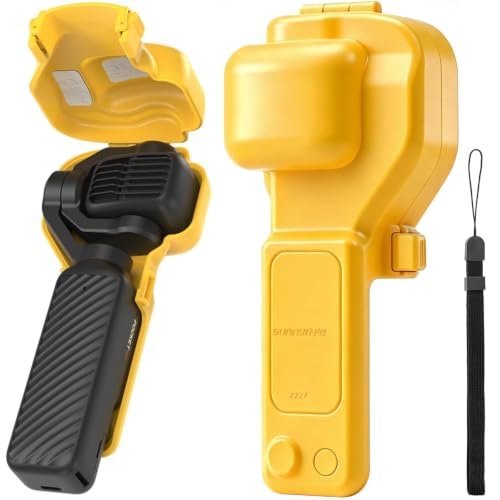 Honbobo Schutzhülle für DJI Osmo Pocket 4P, Gimbal Bildschirm Objektiv Schutzfolie Gimbal Hartschalenkoffer Kamera Schutzzubehör für DJI Osmo Pocket 4P (Yellow)
