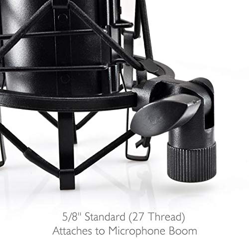 Pyle Updated Pro Shock, Clip Holder, Anti-Vibration Mount, Standard Size, Quick Angle Adjustment, Padded Mic Clamp, Easily Locks Into Position, Die-Cast Steel Adapter (Psm05) #TOP5