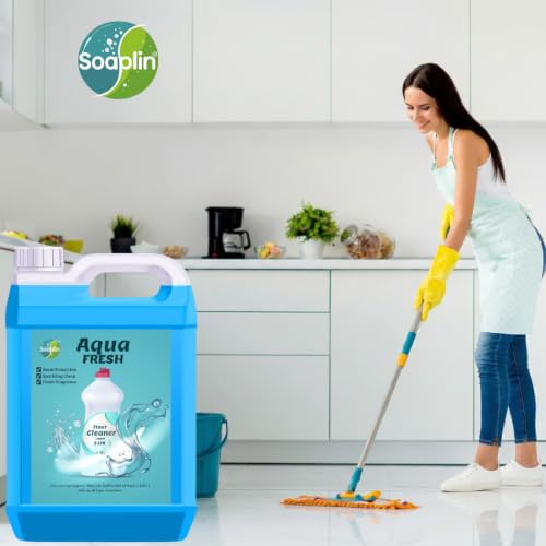 Image of Fresh Floor Cleaner Liquid Litre - Powerful Germ Protection, Sparkling Clean Floors, Long-Lasting Rose Fragrance, Safe for All Floor Types, Economical (Pack of 1, Aqua Blu)