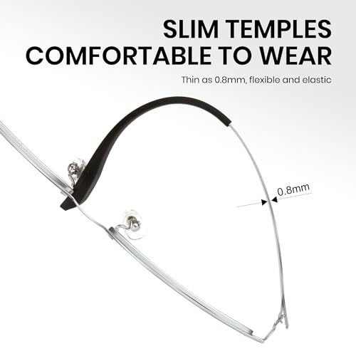 Image of Cyxus Titanium Frame Glasses for Men Semi Rim Eyewear Square Clear Lens Glasses Interchangable