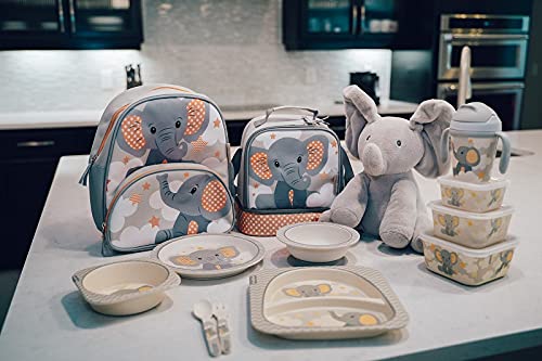Primo Passi - Bamboo Bowls for Kids - Easy to Clean Eco Friendly, Non Toxic BPA Free, Dishwasher Safe, Perfect Size Toddler Bowls (Little Elephant)