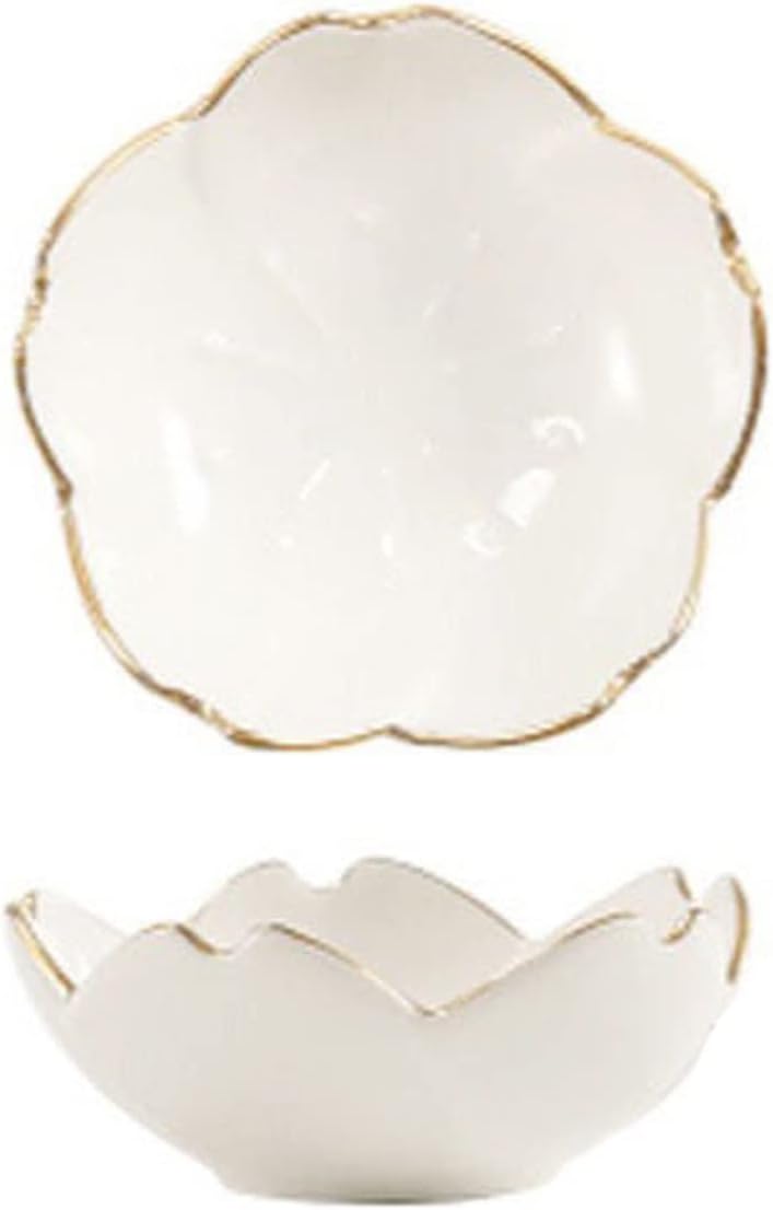 GeRRiT Snack Serving Dishes Flower Ceramic Dishes Seasoning Dipping Bowl Ceramic Dish Blossom Trinket Plate Sauce Dish Flower Dish For Kitchen Dessert Dishes