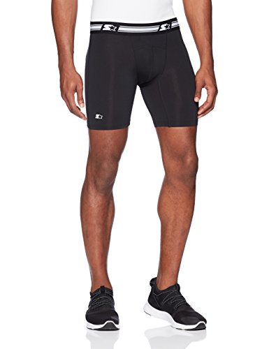 Starter Men's 6" Athletic Light-Compression Short, Amazon Exclusive, Black, Large