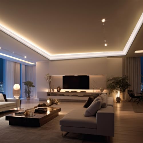 Image of Pushglossy 1 Pc 47.2 inch(Total 3.9Ft) Ceiling Crown Molding with LED Duct Kit