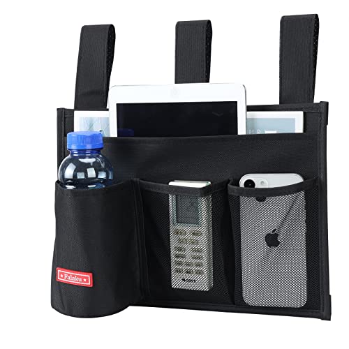 Falaku Hanging Bedside Caddy,Bedside Organizer Caddy for Bed Rails(Classic 4 Pockets-Black)
